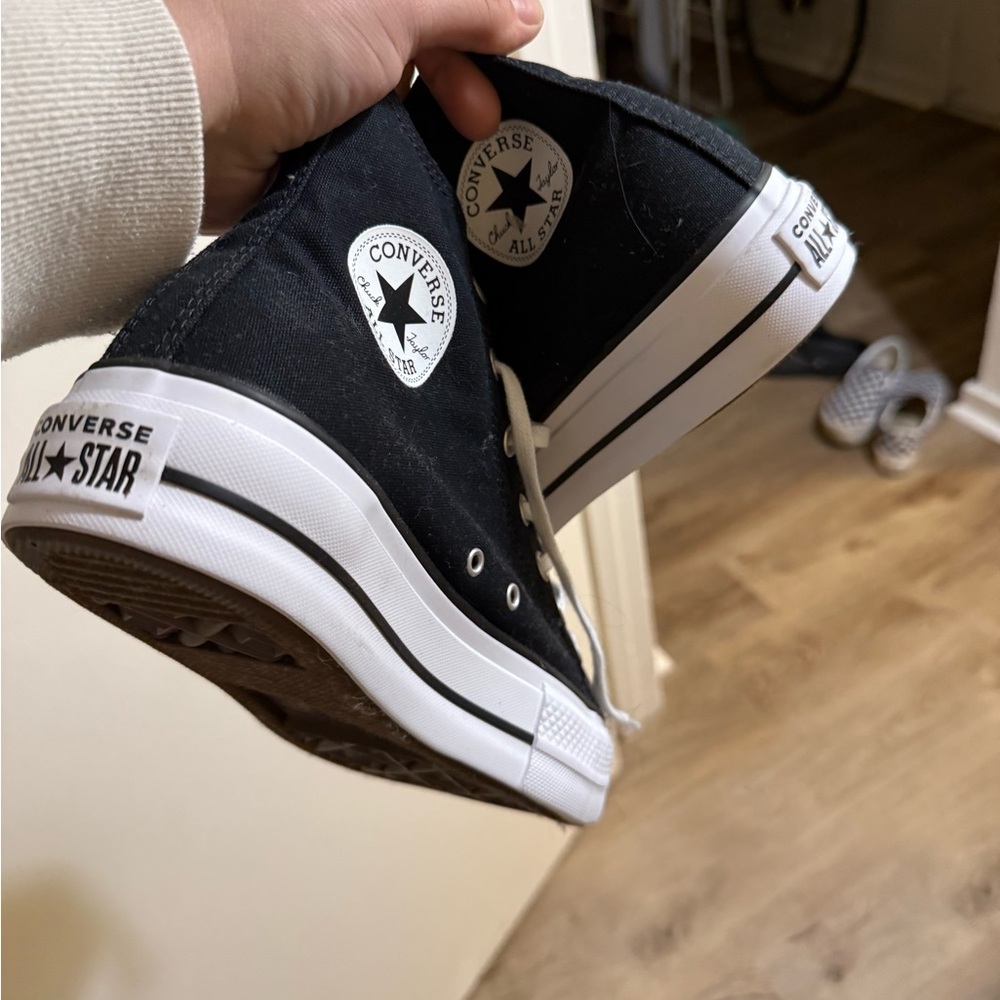 Converse Black and White PLATFORM High-Top Sneakers BRAND NEW - Picture 4 of 6